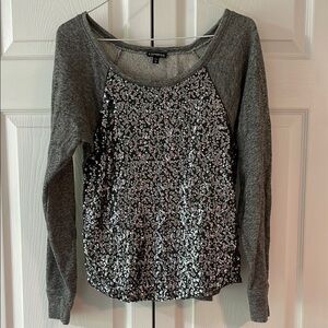 Express Gray Sequin Women's Top